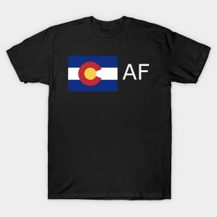 Colorado Flag State Outline AF (white) T-Shirt